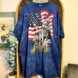 Vintage leather tag mountain tee